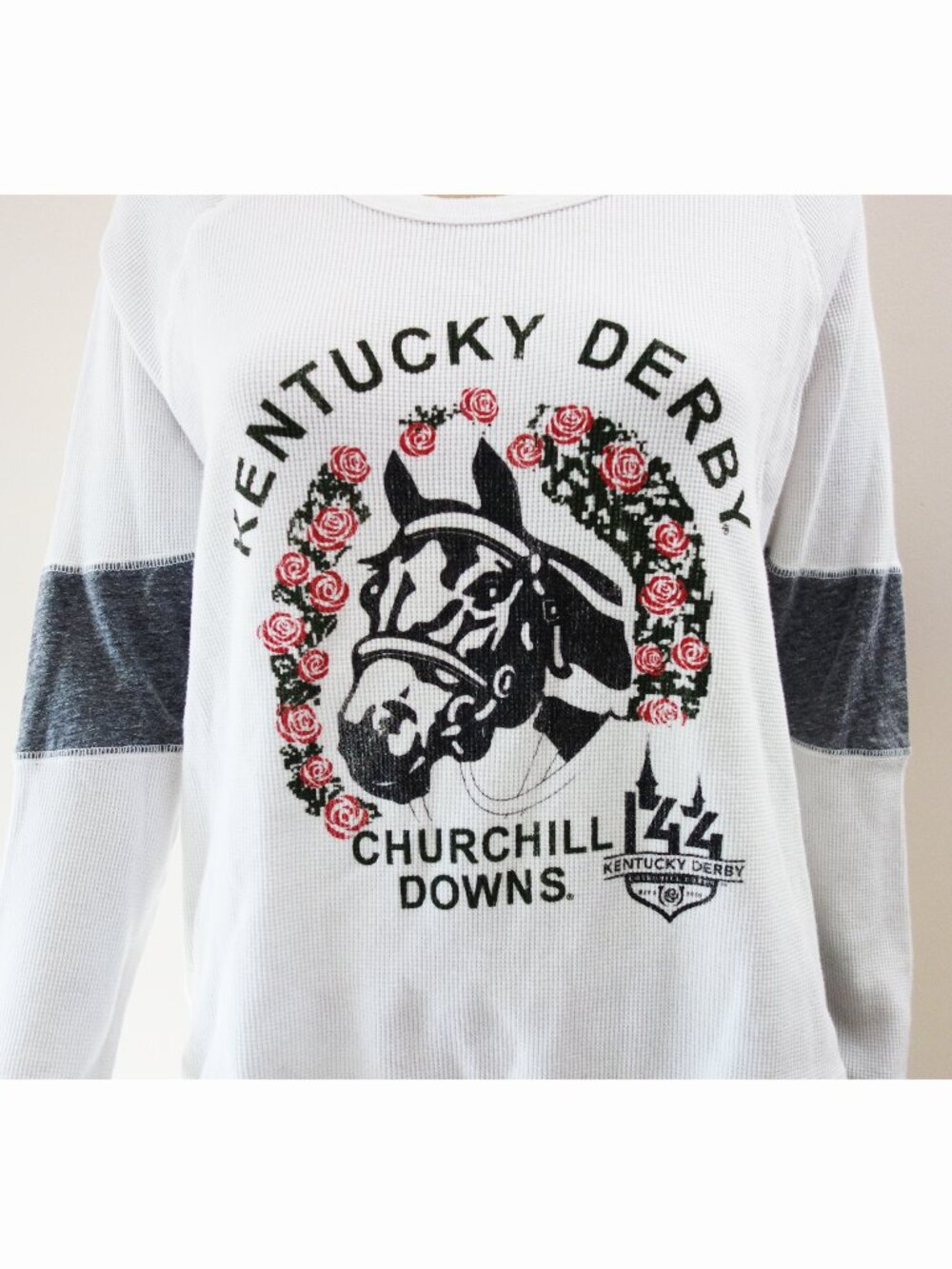 Kentucky derby The Original Retro Brand 100% Cotton Waffle Knit Shirt (M)